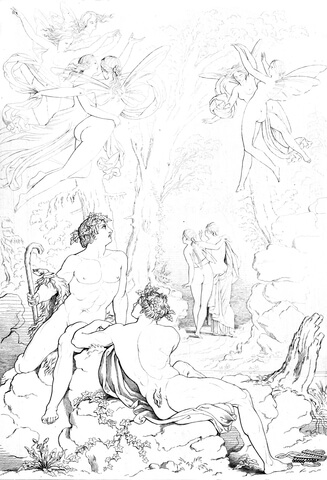 Two Fauns In The Forest   Shelley, Prometheus Unbound, Act Ii, Scene 2 Coloring Page